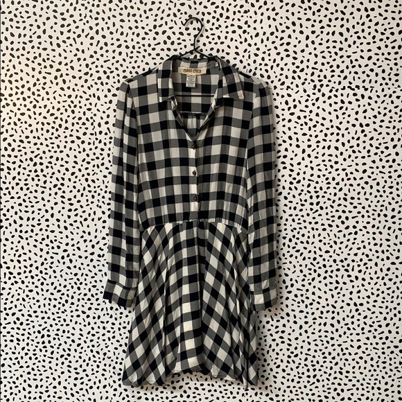 Mimi Chica Dresses & Skirts - Gingham Button Up Skater Dress